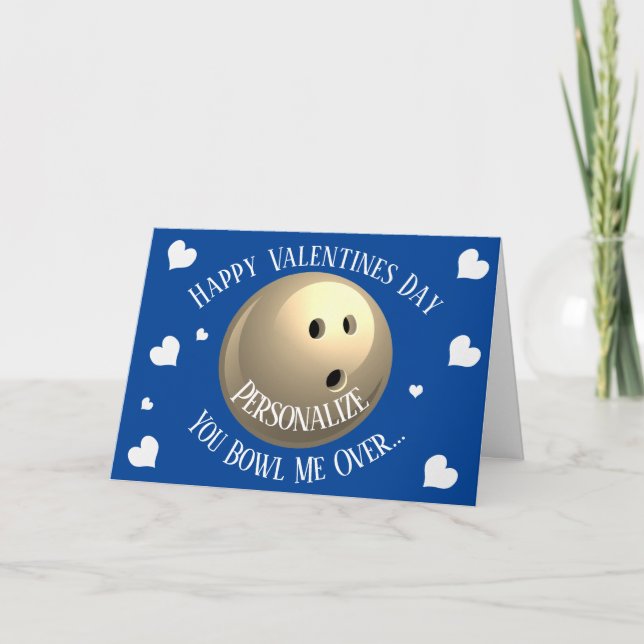 Lustigt Bowling Du kastar mig över Valentineser Helgkort (Framsida)