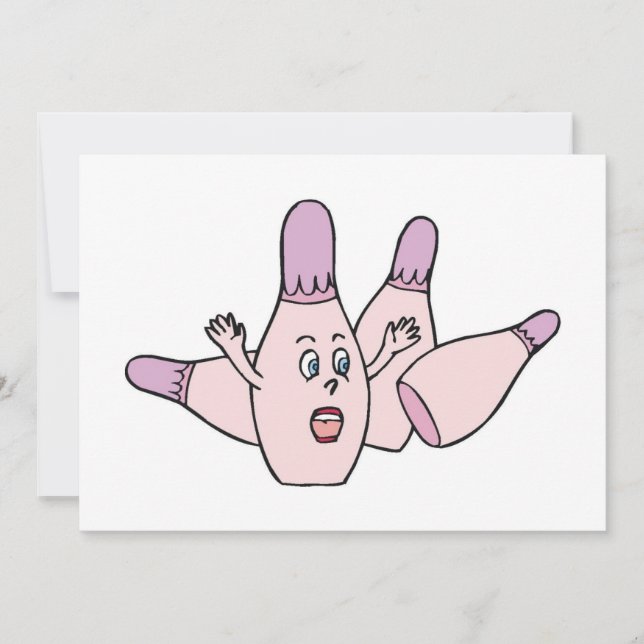 Lustigt Bowling-inbjudan Party Inbjudningar (Framsida)