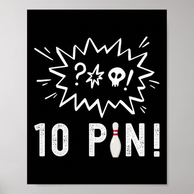 Lustigt Bowling, jag hatar tio Pin Bowling Poster (Framsidan)