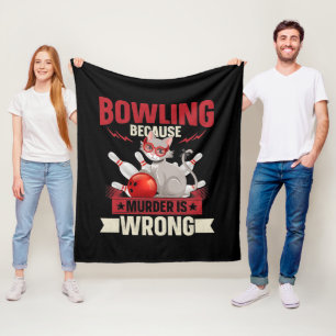 Lustigt Bowling-kattälskare i sport Fleecefilt