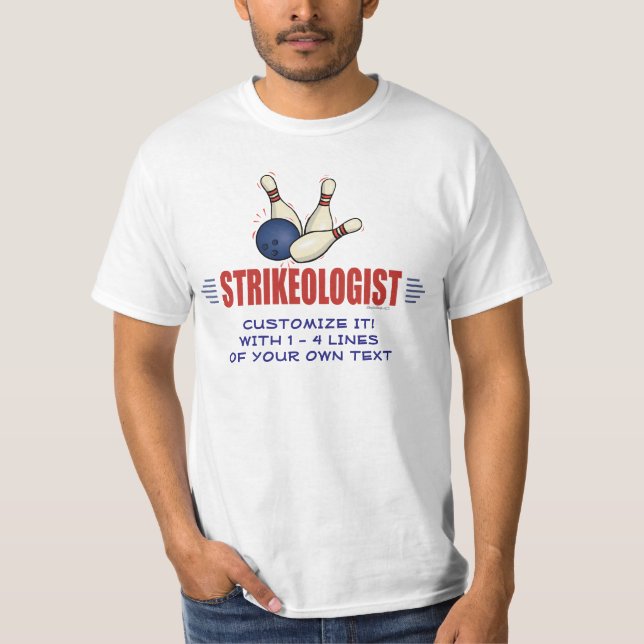Lustigt Bowling T-shirt (Framsida)
