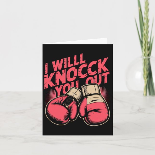 Lustigt Boxer knackar ut dig ur Boxing-handskar ja Kort (Framsida)