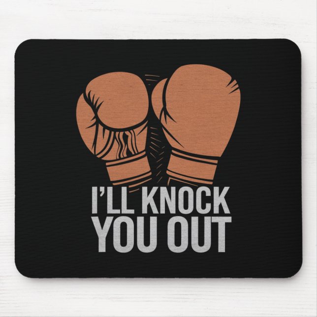 Lustigt Boxer knackar ut dig ur Boxing-handskar ja Musmatta (Framsidan)