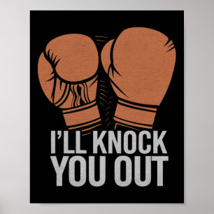 Lustigt Boxer knackar ut dig ur Boxing-handskar ja Poster