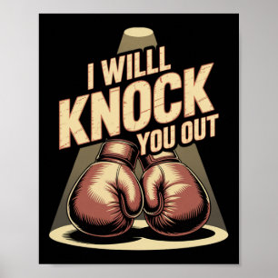 Lustigt Boxer knackar ut dig ur Boxing-handskar ja Poster