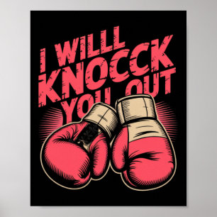 Lustigt Boxer knackar ut dig ur Boxing-handskar ja Poster