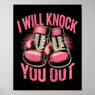 Lustigt Boxer knackar ut dig ur Boxing-handskar ja Poster