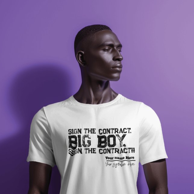Lustigt Boxing Underteckna kontraktet med stor poj T Shirt (Skapare uppladdad)
