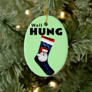 Lustigt bra Hung-utskrift Jullagret Stuffer Julgransprydnad Keramik
