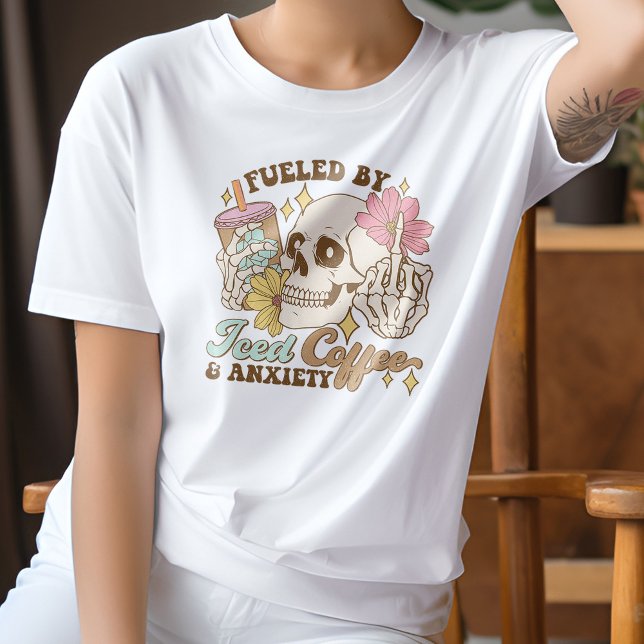 Lustigt bränsle av kaffe och ångest t shirt (Skapare uppladdad)