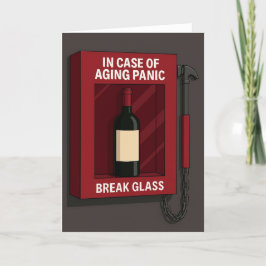 Lustigt Break-glas i fodral vid branden vin flaska Tack Kort