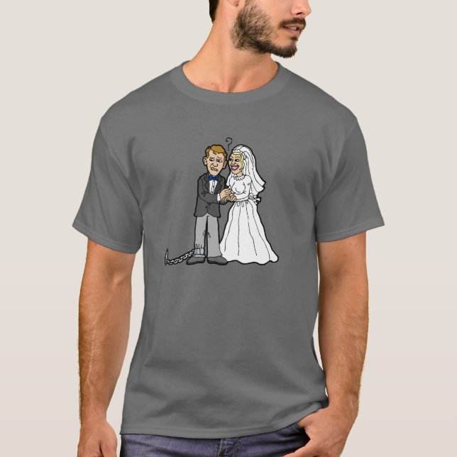 Lustigt Bride & Groom t-shirt (Framsida)
