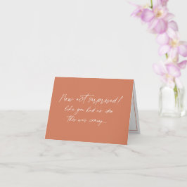 Lustigt Bridesmaid frieri, Terracotta simple Kort