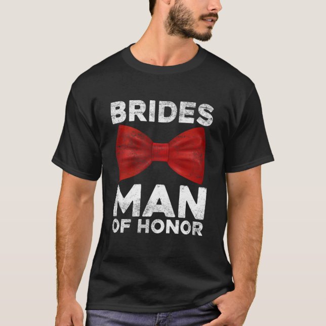 Lustigt Bridesman Bröllop Brudens sida-citat T Shirt (Framsida)