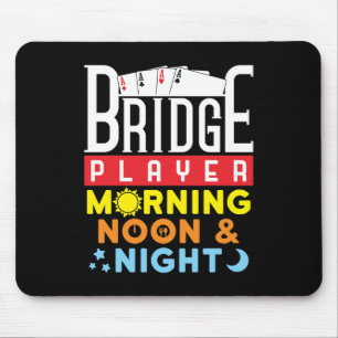 Lustigt Bridge Player Morgon Noon och Natt Musmatta