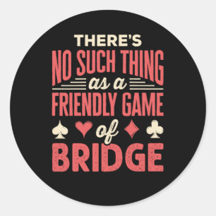 Lustigt Bridge Player-nummer Sak som Friendly Game Runt Klistermärke