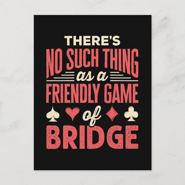 Lustigt Bridge Player-nummer Sak som Friendly Game Vykort (Framsida)
