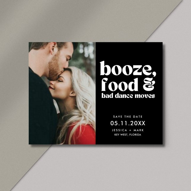 Lustigt Bröllop-foto Spara datum Meddelande Vykort (Funny Wedding Photo Save the Date Postcards)