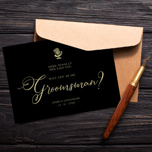 Lustigt Bröllop Groomsman-Frieri kort