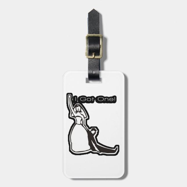 Lustigt bröllop i har ett bagagebricka (Vertikal Framsida)