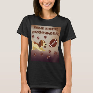 Lustigt Brown Hund spelar fotboll Kvinnor T Shirt