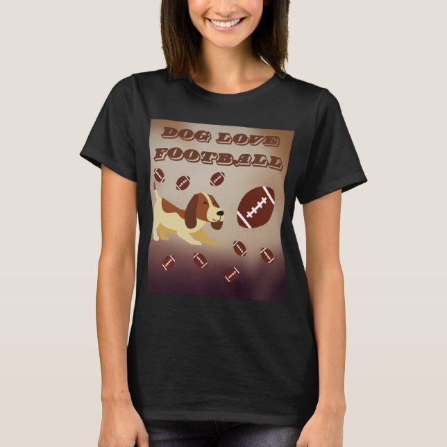 Lustigt Brown Hund spelar fotboll Kvinnor T Shirt (Framsida)