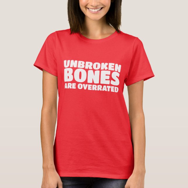 Lustigt brutet skelett - olycka t shirt (Framsida)