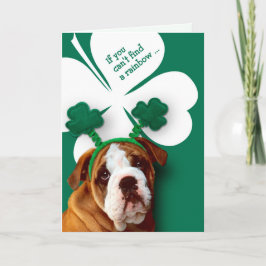 Lustigt Bulldog St. Patrick's Day Greeting Card Kort