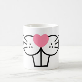 Lustigt Bunny Ansikte Mouth Nose Cute Animal Graph Kaffemugg