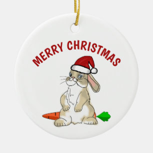 Lustigt Bunny God jul Julgransprydnad Keramik