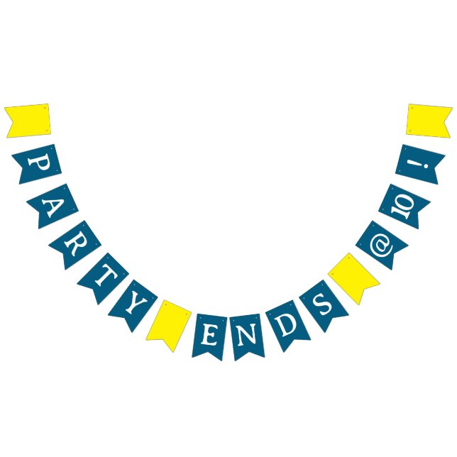 Lustigt bunttecken, Party slutar klockan 10! Vimplar (Alla)