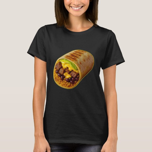 Lustigt burrito för folier t shirt (Framsida)