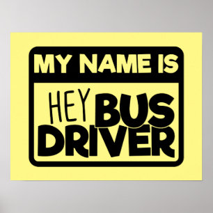 Lustigt buss-chaufförer ord art Poster