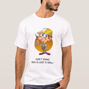 Lustigt byggarbetares Tecknad Bara en övning T Shirt