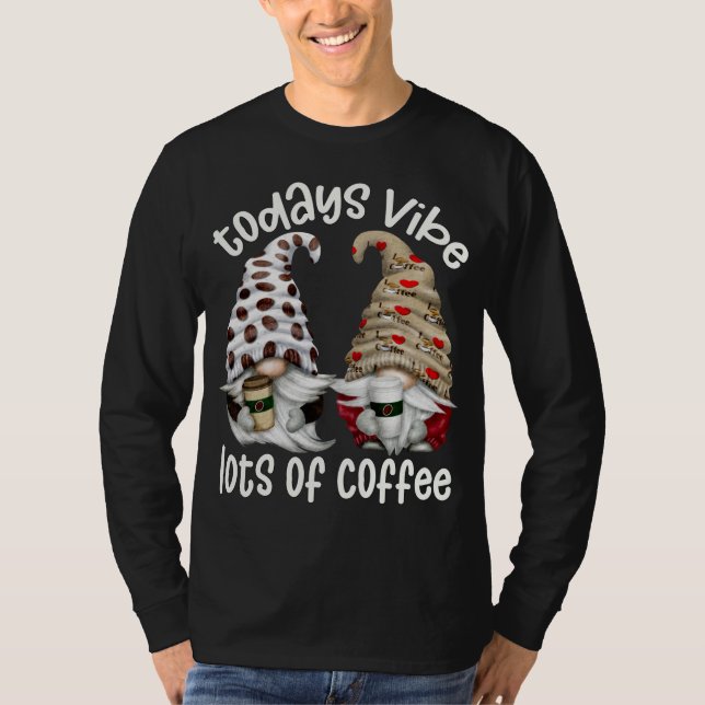 Lustigt Cafeteria lots cafee Gnomes T Shirt (Framsida)