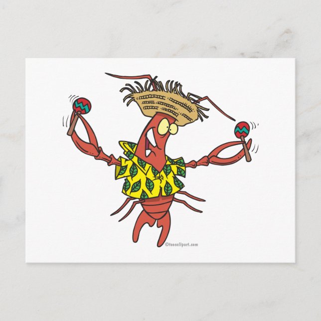 Lustigt Calypso-hummer Vykort (Framsida)