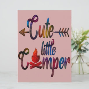 Lustigt Camping, Cute Little Camper Helgdag Card Julkort