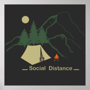 Lustigt camping inverterad poster