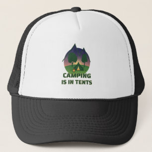Lustigt "Camping is in Tält" utomhus Äventyr Pun Keps