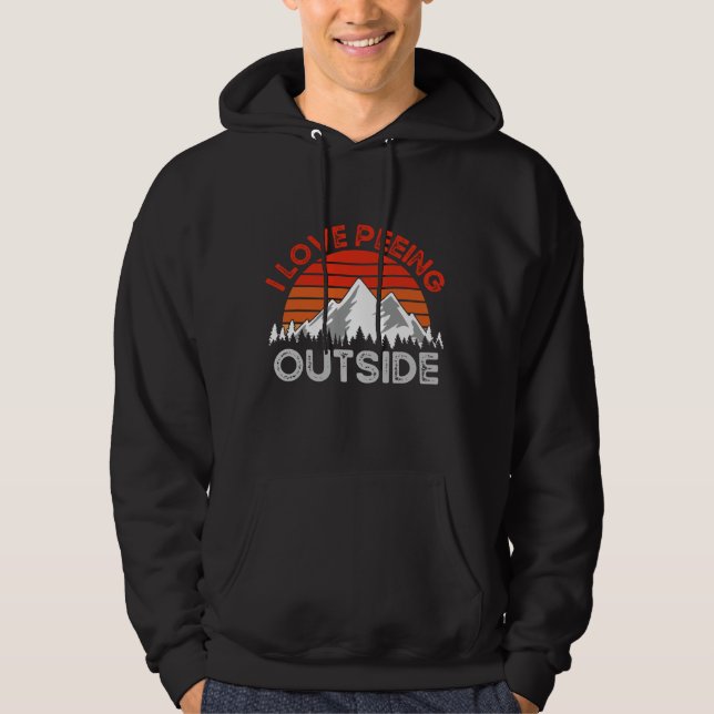 Lustigt Camping, jag Kärlek Peeing utanför. Hoodie (Framsida)