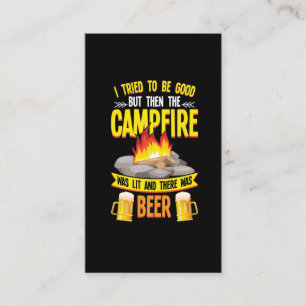 Lustigt Camping och Beer Älskare Campfire Humor Visitkort