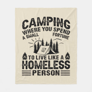 Lustigt camping ord fleecefilt