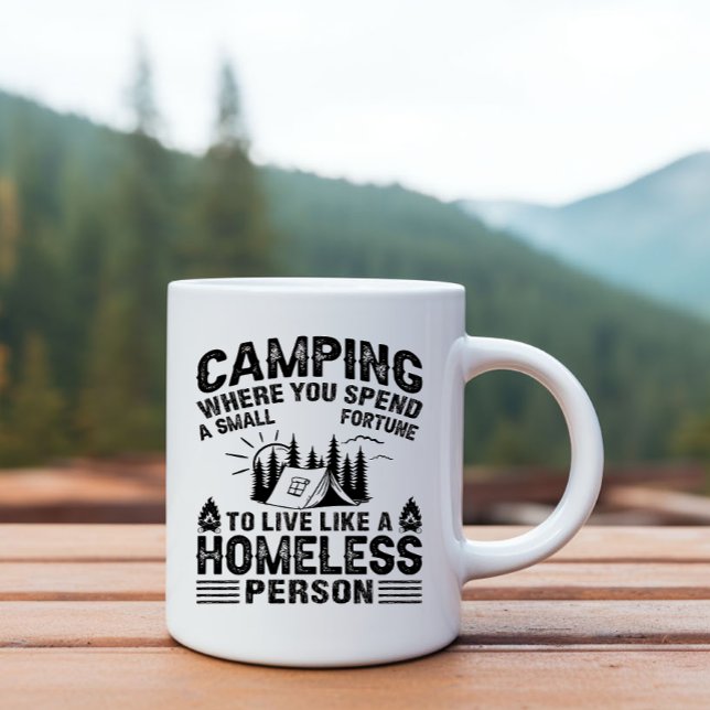 Lustigt camping ord mugg (Skapare uppladdad)