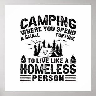 Lustigt camping ord poster