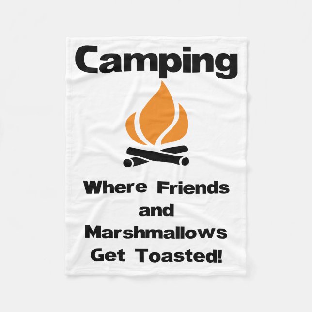 Lustigt Camping Sayed med Marshmallow och Friends Fleecefilt (Framsidan)