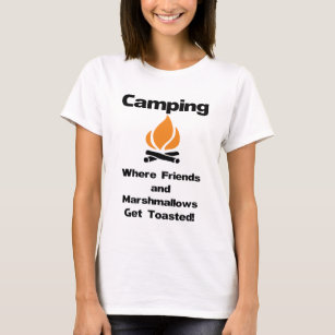 Lustigt Camping Sayed med Marshmallow och Friends Tee Shirt