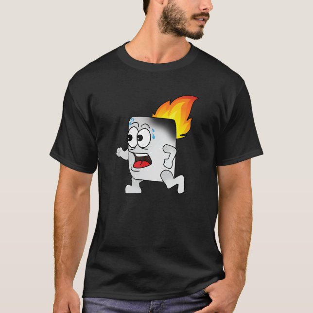 Lustigt Camping Shirt - Marshmallow Smores on Fire T (Framsida)