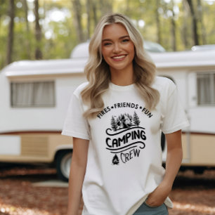 Lustigt campingbesättningens slogan kameravänner t shirt