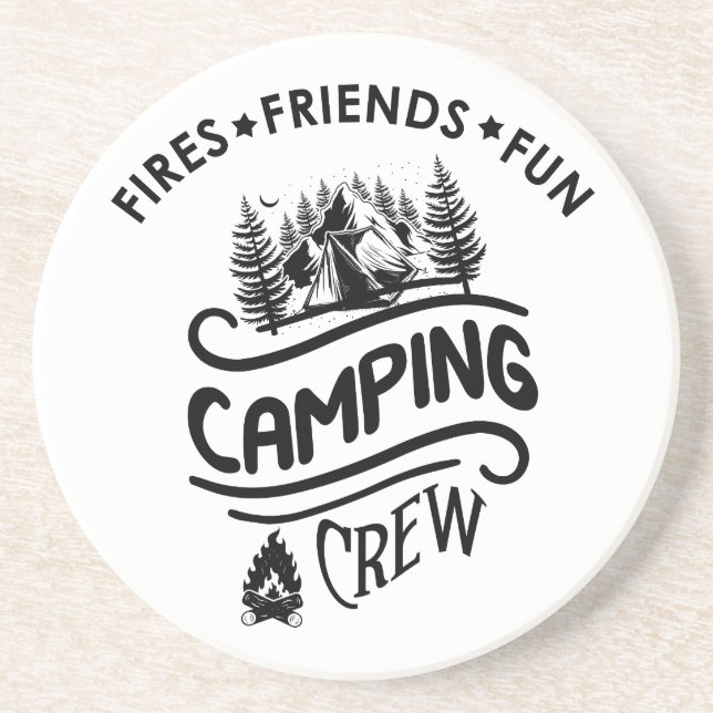 Lustigt campingbesättningens slogan kameravänner underlägg (Framsidan)