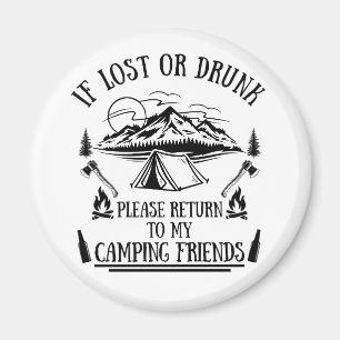 Lustigt campingslagord i ord magnet